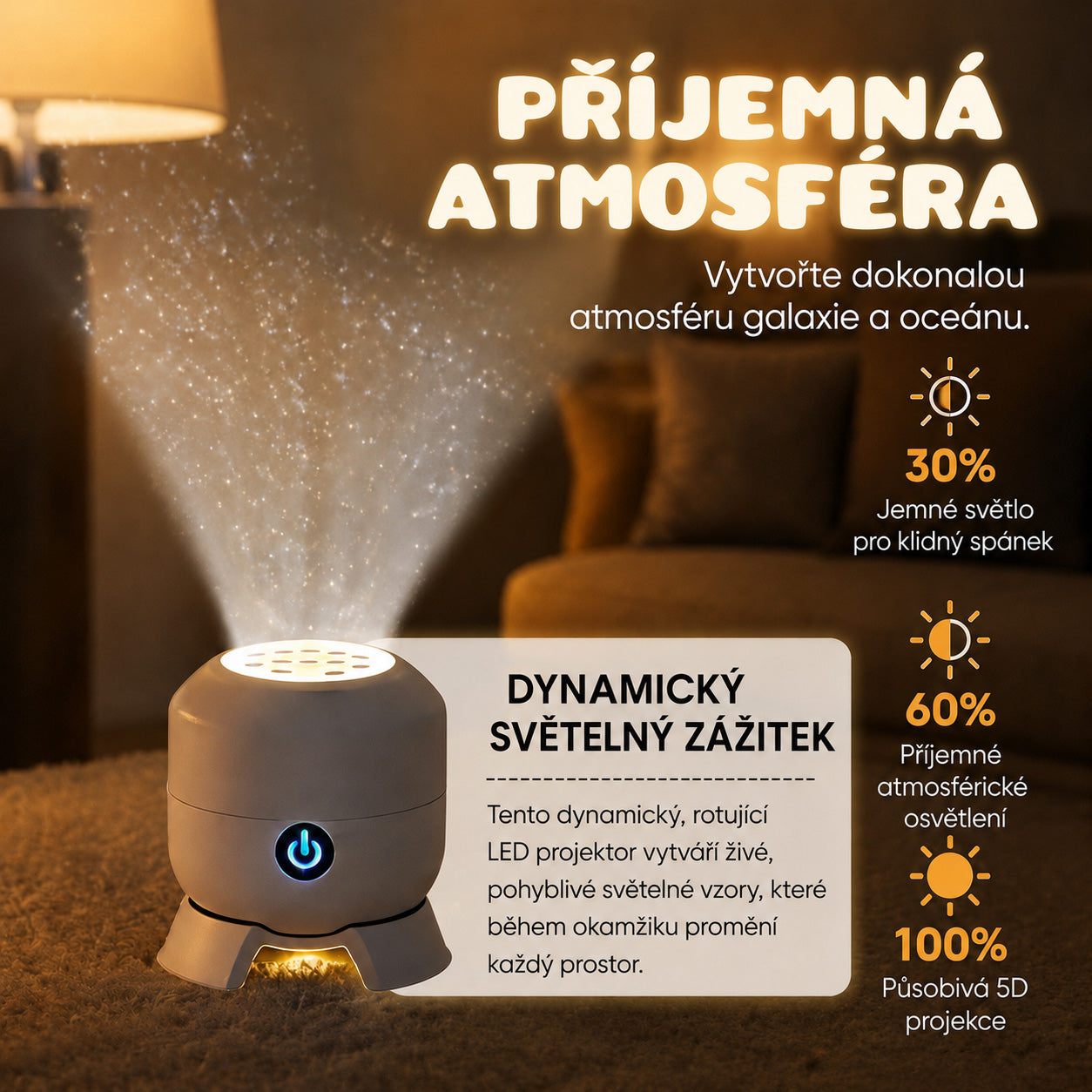 Poslední den – sleva 70 % 🔥 | REBYIPO® chytrý 5D holografický projektor hvězdné oblohy a oceánu 🌠