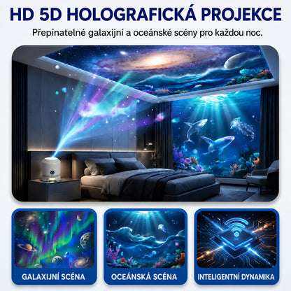 Poslední den – sleva 70 % 🔥 | REBYIPO® chytrý 5D holografický projektor hvězdné oblohy a oceánu 🌠